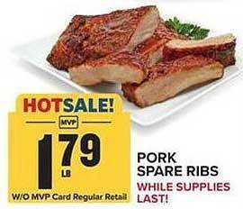 Food Lion Pork spare ribs offer