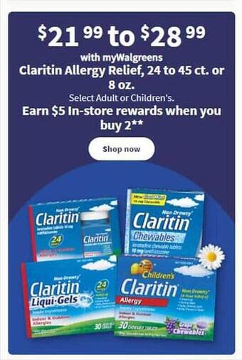 Walgreens Claritin allergy relief offer