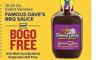 Food Lion Famous dave's bbq sauce offer