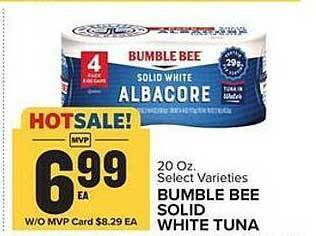 Food Lion Bumble bee solid white tuna offer