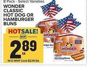 Food Lion Wonder classic hot dog or hamburger buns offer