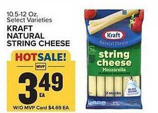 Food Lion Kraft natural string cheese offer