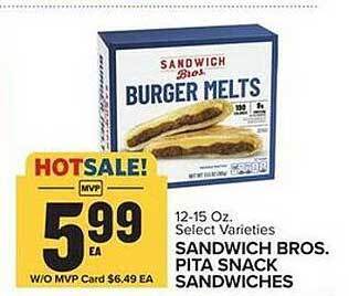 Food Lion Sandwich bros pita snack sandwiches offer