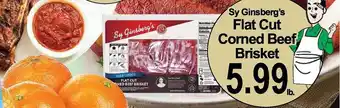 Hollywood Market Sy ginsberg's flat cut corned beef brisket offer