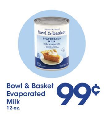 Price Rite Bowl & basket evaporated milk offer
