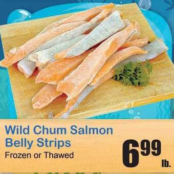 Wild chum salmon belly strips