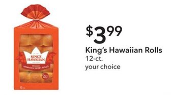 Publix King's Hawaiian Rolls 12-ct. offer