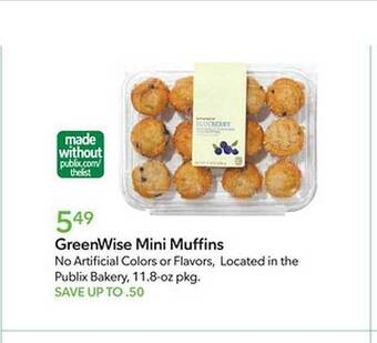 Publix Greenwise mini muffins offer