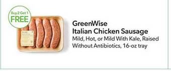 Publix Greenwise italian chicken sausage offer