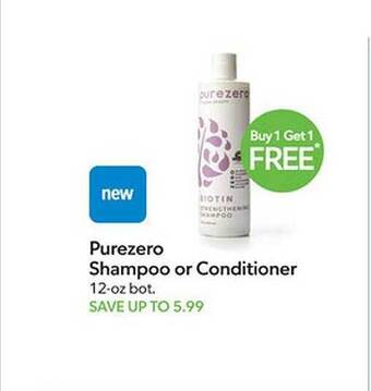 Publix Purezero shampoo or conditioner offer