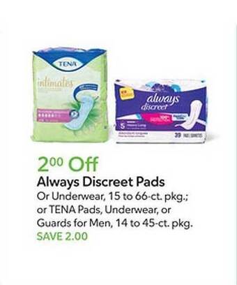 Publix Always discreet pads offer