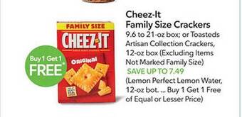 Publix Cheez-it family size crackers offer