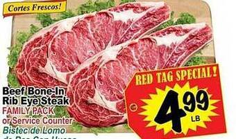 Superior Grocers Beef bone-in rib eye steak offer