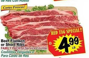 Superior Grocers Beef flanken or short ribs offer