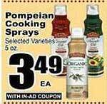 Superior Grocers Pompeian cooking sprays offer