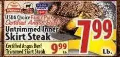 Untrimmed inner skirt steak