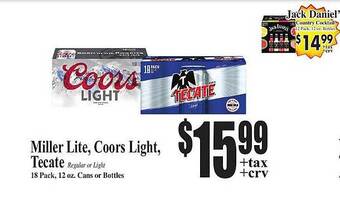 Baja Ranch Miller lite, coors light, tecate offer