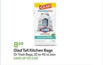 Publix Glad tall kitchen bags offer