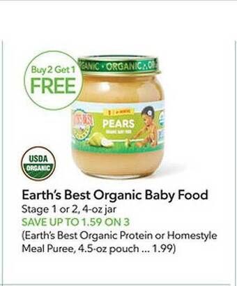 Publix Earth's best organic baby food offer