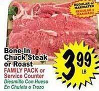 Superior Grocers Bone-in chuck steak or roast offer