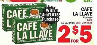 Bravo Supermarkets Cafe la llave offer