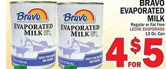 Bravo Supermarkets Bravo evaporated milk offer