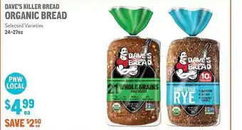 New Seasons Market Dave's killer bread organic bread offer