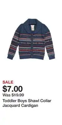 TJ Maxx Toddler boys shawl collar jacquard cardigan offer