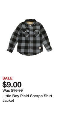 TJ Maxx Little boy plaid sherpa shirt jacket offer