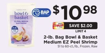 ShopRite 2-lb. bag medium ez peel shrimp offer