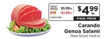 ShopRite Genoa salami offer