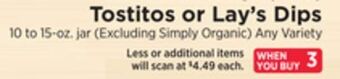 ShopRite Tostitos or lay's dips offer