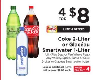ShopRite Coke 2-liter or glacéau smartwater 1-liter offer