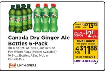 ShopRite Ginger ale bottles 6-pack offer