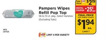 ShopRite Wipes refill pop top offer