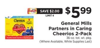 ShopRite Partners in caring cheerios 2-pack offer