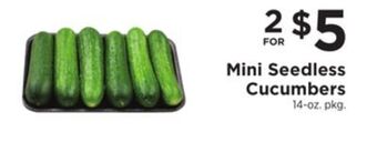 ShopRite Mini seedless cucumbers offer