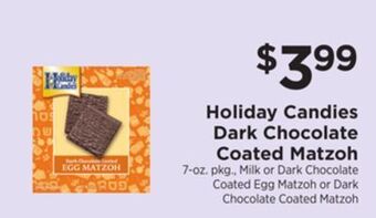 ShopRite Dark chocolate coated matzoh offer