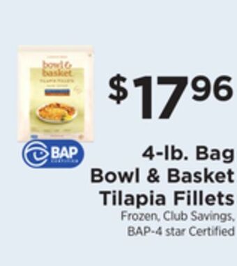 ShopRite 4-lb. bag tilapia fillets offer