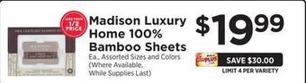 ShopRite 100% bamboo sheets offer