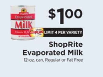 ShopRite Evaporated milk offer