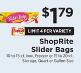 ShopRite Slider bags offer