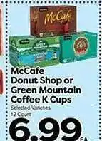 Superior Grocers Mccafe donut shop or green mountain coffee k cups offer