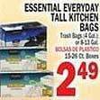 Bravo Supermarkets Essential everyday tall kitchen bags offer