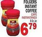 Bravo Supermarkets Folgers instant coffee offer