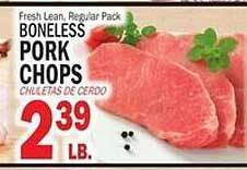 Bravo Supermarkets Boneless pork chops offer