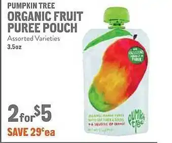 New Seasons Market Pumpkin tree organic fruit puree pouch offer