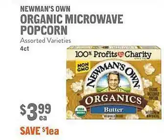 New Seasons Market Newman's own organic microwave popcorn offer