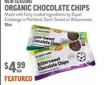New Seasons Market New seasons organic chocolate chips offer