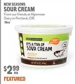 New Seasons Market New seasons sour cream offer